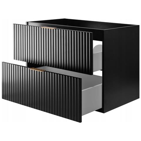 | Mobile sottolavabo - 100/57/46 cm L /A /D - Tappetino nero - Mobili bagno, lavabo, mobile bagno | Ripiano, piano di lavoro - Marrone - Foto 10