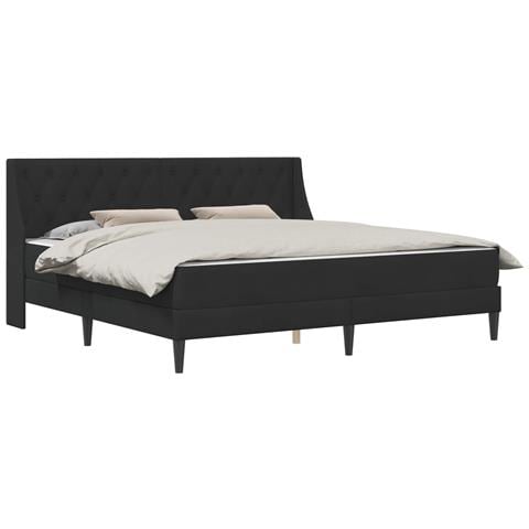 Struttura letto con materasso Nero 200 x 200 cm Velluto - Foto 1