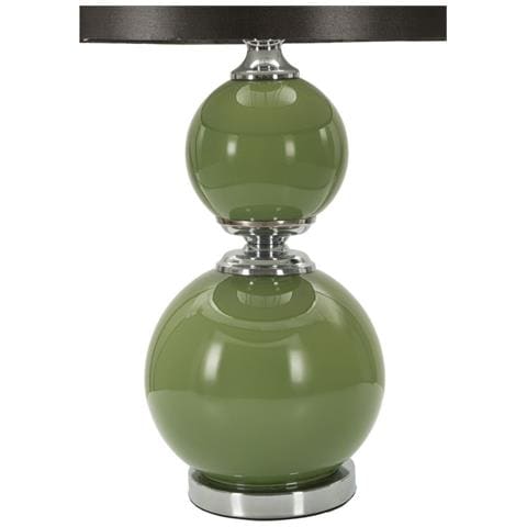 Lampada Da Tavolo Eva Two In Vetro Verde E Grigio Con Paralume In Tessuto — Ø 38 Cm - Foto 2