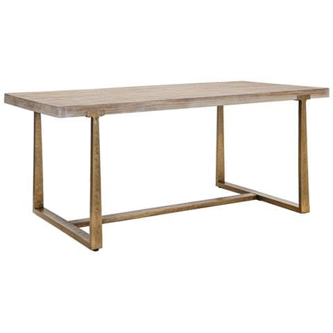 Tavolo Da Pranzo Ankara In Mdf E Ferro Naturale E Oro 180x90x78 Cm - Foto 1