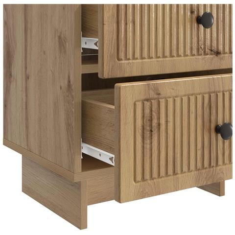 Armadio da Notte 2 pcs Rovere Artigianale 43 x 34,5 x 47,5 cm - Foto 9