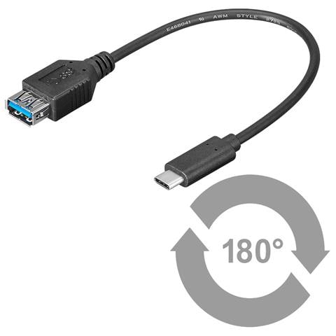 ICOC MUSB31-CMAF02 - Cavo SuperSpeed USB3.0 A Femmina / USB3.1 C Maschio 20cm Nero - Foto 1
