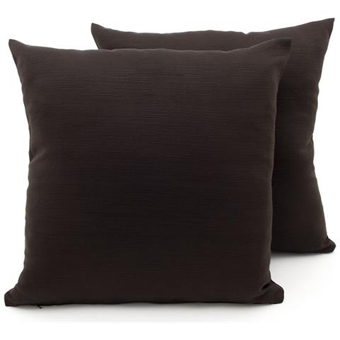 Coppia Cuscini Arredo Imbottiti Tessuto Ottoman In Tinta Unita Colore Marrone 21 50x50 Marrone 21 - Foto 2