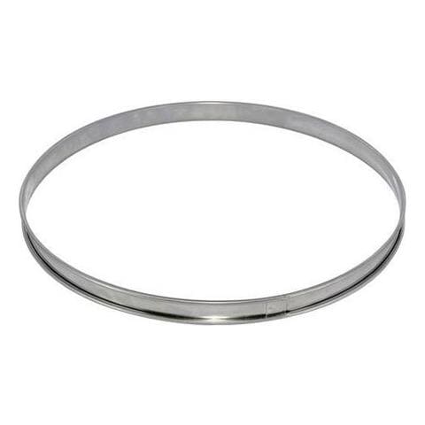 . 309106n, Stampo Da Crostata Rotondo In Acciaio Inox Con Bordo Arrotondato, D'argento, Diametro 28 Centimetri - Foto 1