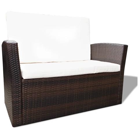 10 Pz Set Mobili Da Giardino In Polirattan Marrone - Foto 8