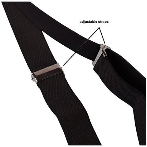 Tinta Unita Mens Bretella Bow Tie Set Clip Su Y Forma Bretelle Regolabili - Foto 4