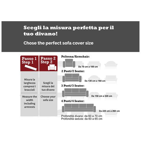 Copridivano-copripoltrona Antimacchia Elasticizzato Tinta Unita Vari Colori Modello Magic 3 Posti Bianco - Foto 19