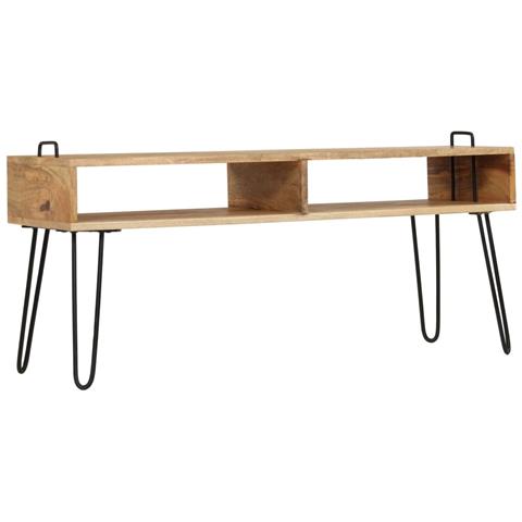 Mobile Porta Tv In Legno Massello Di Mango 110x35x45 Cm - Foto 9