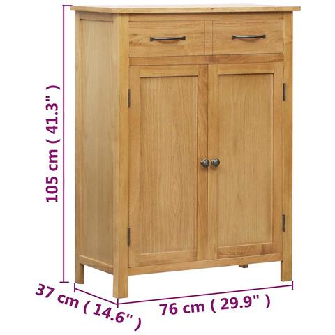 Scarpiera 76x37x105 Cm In Legno Massello Di Rovere - Foto 8