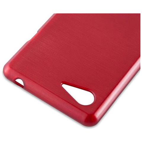 Custodia Compatibile Con Sony Xperia E3 In Rosso - Coperchio Protettivo In Silicone Tpu Flessibile Con Design Spazzolato - Foto 7