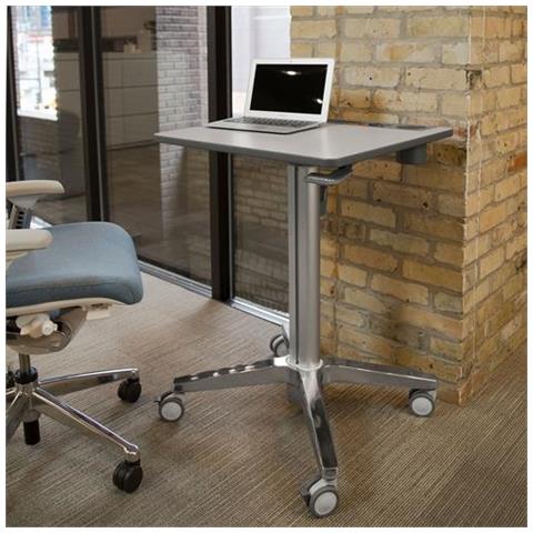 Scrivania LearnFit da Posizione Seduta a Eretta Colore Argento e Bianco - Foto 9