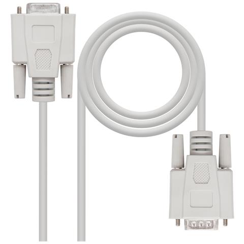 10.14.0502 - Cavo di Comunicazione seriale RS232 Null Modem, DB9 / M-DB9 / H, Maschio-femelle, Beige, 1.8 MTS - Foto 1