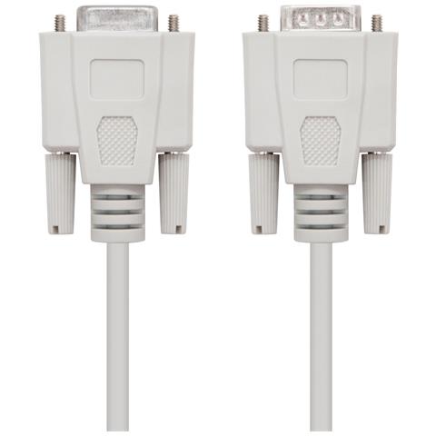 10.14.0502 - Cavo di Comunicazione seriale RS232 Null Modem, DB9 / M-DB9 / H, Maschio-femelle, Beige, 1.8 MTS - Foto 2