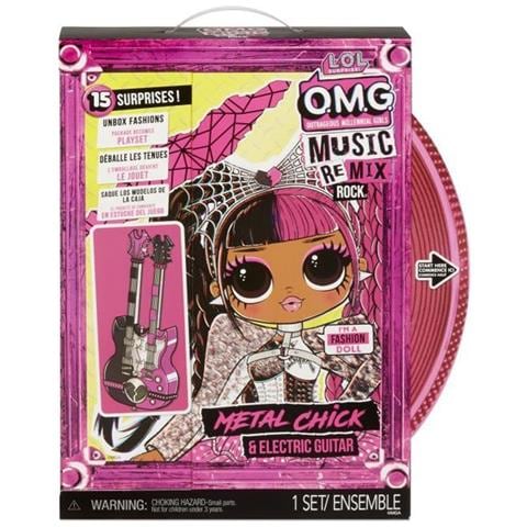 Omg Remix Rock- Metal Chick E Chitarra Elettrica - Fashion Doll 24cm - Foto 1