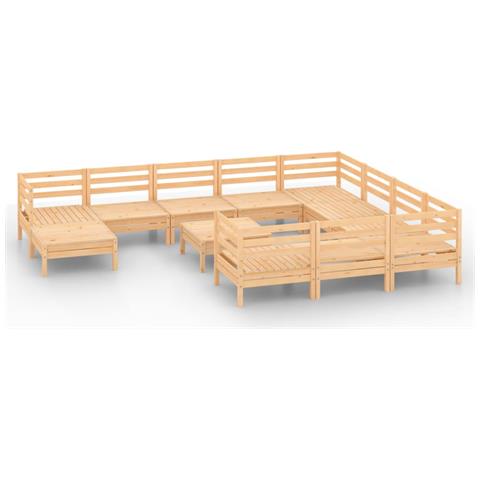 Set Salotto da Giardino 12 pz in Legno Massello di Pino - Foto 1