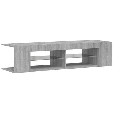 Mobile Porta TV con Luci LED Grigio Sonoma 135x39x30 cm - Foto 2