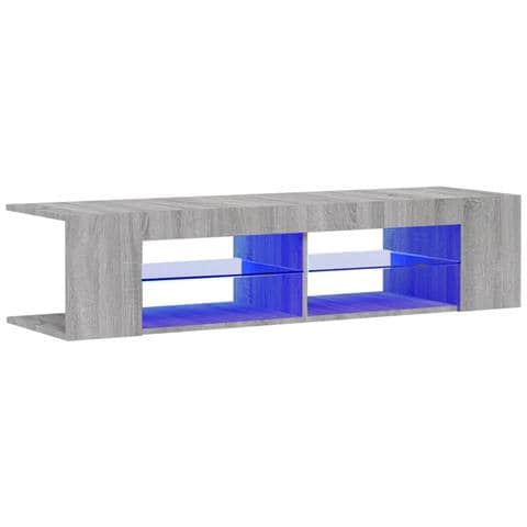 Mobile Porta TV con Luci LED Grigio Sonoma 135x39x30 cm - Foto 1