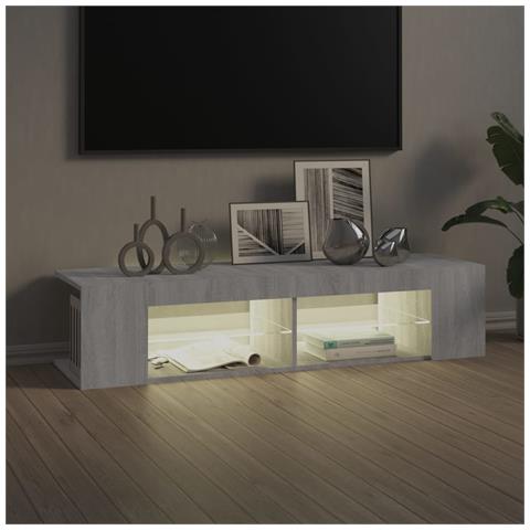 Mobile Porta TV con Luci LED Grigio Sonoma 135x39x30 cm - Foto 10
