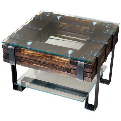 Tavolino Da Salotto Ll (60 X 60 Cm H= 50 Cm, Naturale) Lemberg Loft Vintage - Foto 1