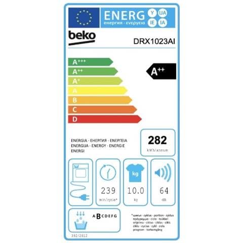 Asciugatrice DRX1023AI Eco Gentle, 10 Kg Classe A++ Pompa di calore - Foto 2