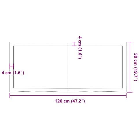 Ripiano Muro Marrone 120x50x (2-6) cm Massello Rovere Trattato - Foto 9
