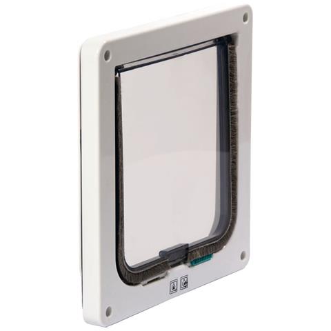 Porta Per Gatti Bloccabile A 2 Vie Porta 19,2x5x20 Cm Bianca - Foto 1