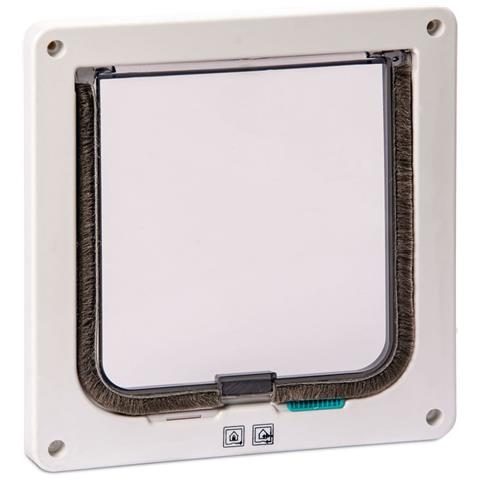 Porta Per Gatti Bloccabile A 2 Vie Porta 19,2x5x20 Cm Bianca - Foto 2