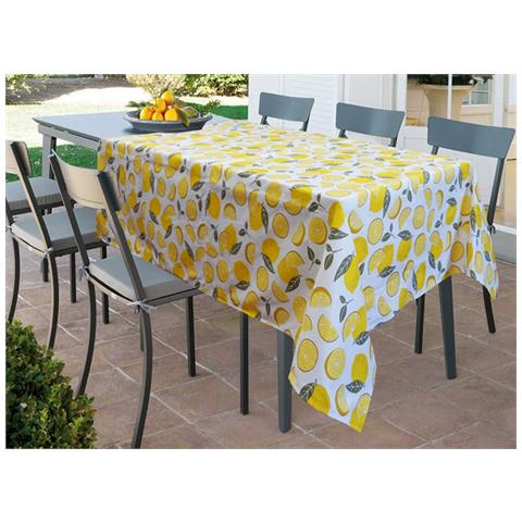 Tovaglia Per Salotto Cucina Tavolo 100% Cotone Made In Italy Lemon Rp 140x240 Lemon - Foto 1