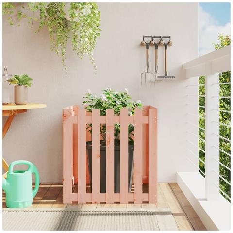 Fioriera Giardino Design Recinzione 70x70x70cm Massello Douglas - Foto 1