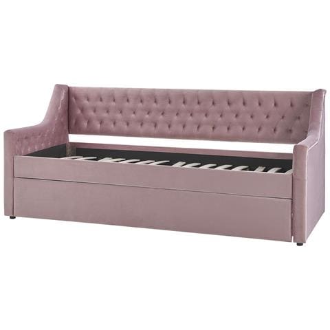 Letto Estraibile Velluto Montargis 90 X 200 Cm Rosa - Foto 6