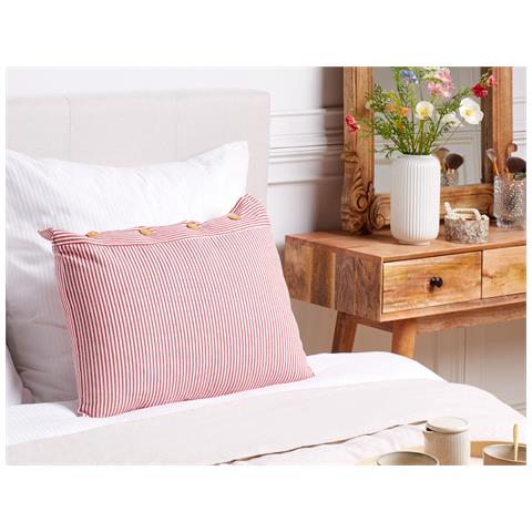 Cuscino Decorativo Aalita Cotone 40 X 60 Cm A Strisce Rosso - Foto 1