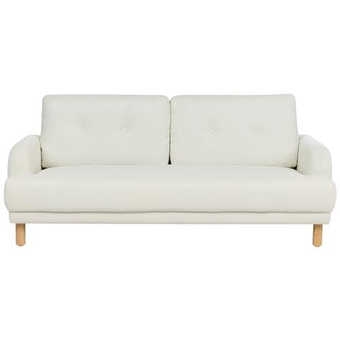 Divano 3 Posti Tuve Tessuto Bianco Sporco - Foto 2