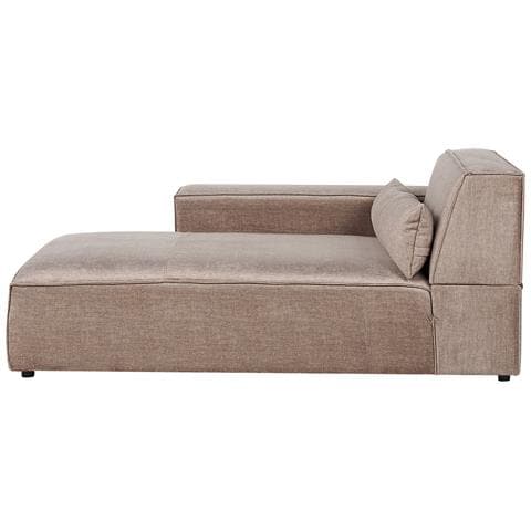 Chaise Longue Versione Destra Hellnar Tessuto Marrone Chiaro - Foto 2