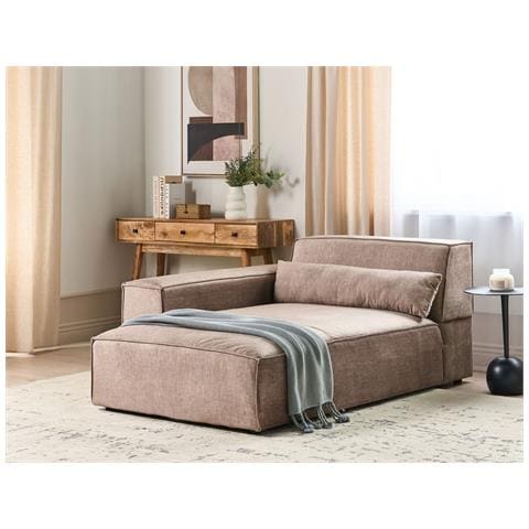Chaise Longue Versione Destra Hellnar Tessuto Marrone Chiaro - Foto 1