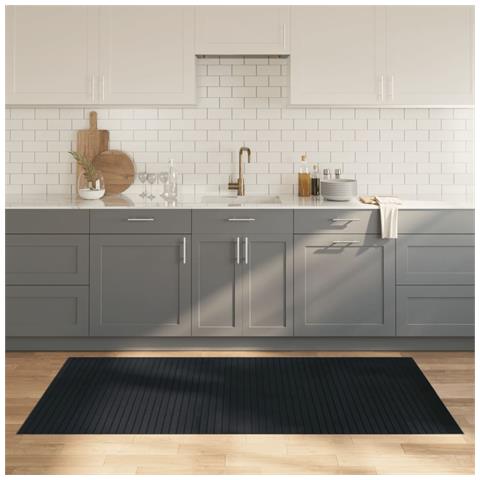 Tappeto Rettangolare Grigio 100x200 Cm In Bambù - Foto 1