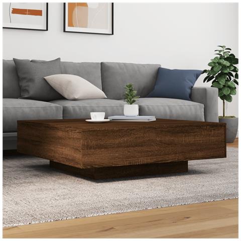 Tavolino Salotto Rovere Marrone 100x100x31 Cm Legno Multistrato - Foto 3