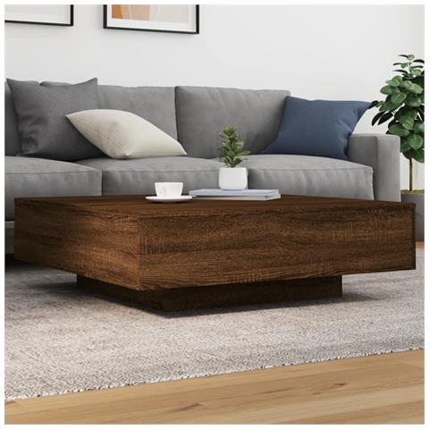 Tavolino Salotto Rovere Marrone 100x100x31 Cm Legno Multistrato - Foto 1