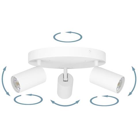 Spot Moderno Telimbela Z In Acciaio Bianco 3 Luci Gu10 4,9w Ip20 - Foto 2