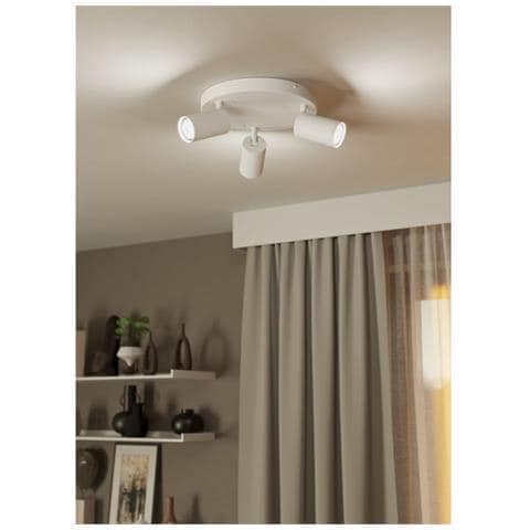 Spot Moderno Telimbela Z In Acciaio Bianco 3 Luci Gu10 4,9w Ip20 - Foto 4