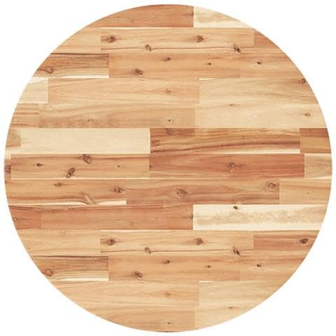 Piano Tavolo Rotondo 70x4 Cm In Legno Massello Di Acacia - Foto 2