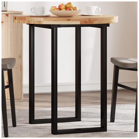 Piano Tavolo Rotondo 70x4 Cm In Legno Massello Di Acacia - Foto 1