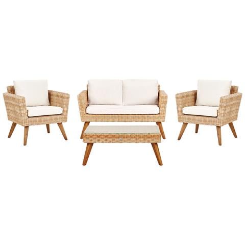 Set Di Divani Rattan Sintetico Bianco Sporco Vittoria - Foto 2