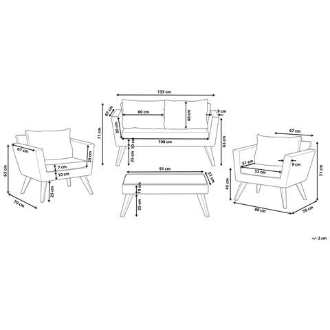 Set Di Divani Rattan Sintetico Bianco Sporco Vittoria - Foto 8