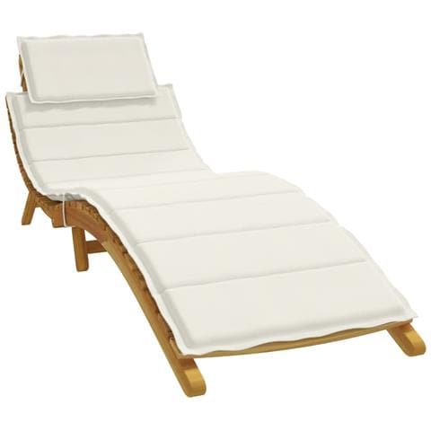 Cuscino Per Lettino Prendisole Crema Mélange 186x58x3cm Tessuto - Foto 1