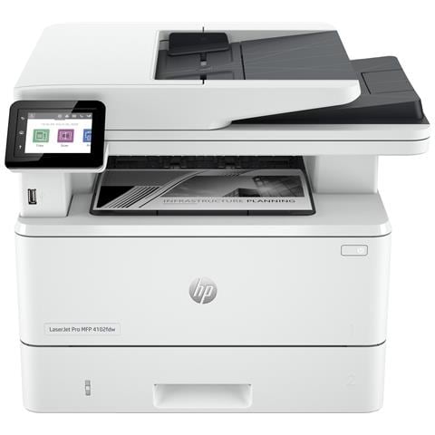Stampante Multifunzione LaserJet Pro MFP 4102fdw Monocromatica A4 40 ppm Fronte Retro Automatico Wi-Fi Ethernet Fax ADF 50 Fogli Touchscreen 2,7" Colore Bianco - Foto 1