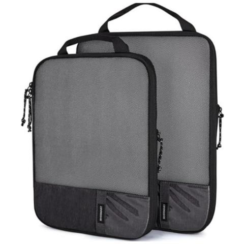 Set Di 2 Cubi Organizzatori Per Valigie Per L'organizzazione Dei Viaggi Black - Foto 1