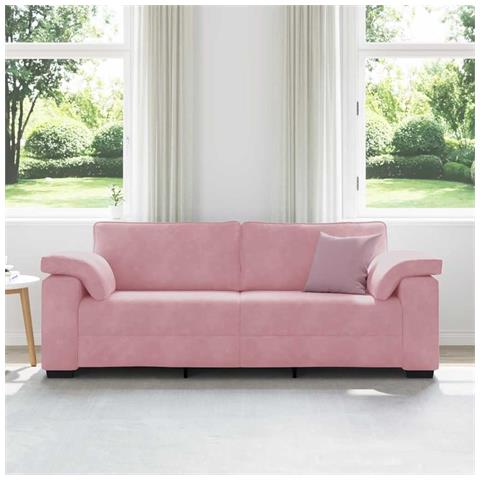 Divano a 3 Posti rosa 178 cm in Velluto - Foto 2