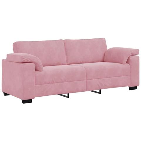 Divano a 3 Posti rosa 178 cm in Velluto - Foto 1