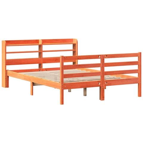 Letto Senza Materasso Marrone Cera 120x190 Cm In Legno Di Pino - Foto 3