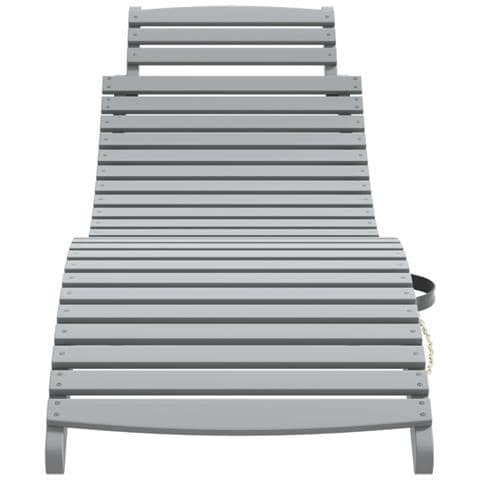 Lettino Prendisole Grigio 184x55x64 Cm Legno Massello Di Acacia - Foto 3